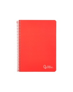 Cuaderno espiral liderpapel a4 witty tapa dura 80h 90gr cuadro 4mm con margen color rojo