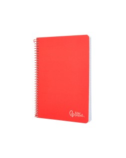 Cuaderno espiral liderpapel a4 witty tapa dura 80h 90gr cuadro 4mm con margen color rojo