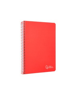 Cuaderno espiral liderpapel a4 witty tapa dura 80h 90gr cuadro 4mm con margen color rojo