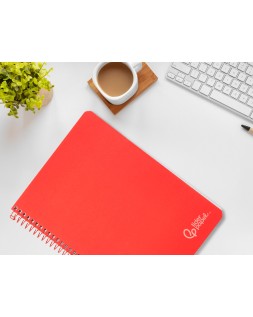 Cuaderno espiral liderpapel a4 witty tapa dura 80h 90gr cuadro 4mm con margen color rojo