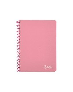 Cuaderno espiral liderpapel a4 witty tapa dura 80h 90gr cuadro 4mm con margen color rosa