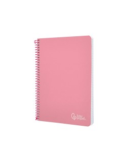 Cuaderno espiral liderpapel a4 witty tapa dura 80h 90gr cuadro 4mm con margen color rosa