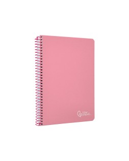 Cuaderno espiral liderpapel a4 witty tapa dura 80h 90gr cuadro 4mm con margen color rosa