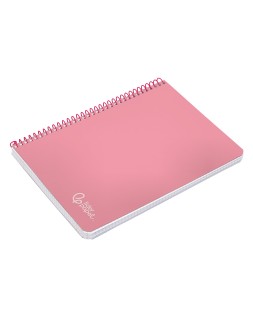 Cuaderno espiral liderpapel a4 witty tapa dura 80h 90gr cuadro 4mm con margen color rosa