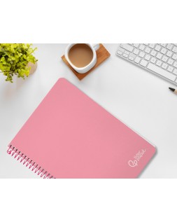 Cuaderno espiral liderpapel a4 witty tapa dura 80h 90gr cuadro 4mm con margen color rosa