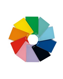 Cuaderno espiral liderpapel a4 witty tapa dura 80h 90gr cuadro 5mm con margen colores surtidos