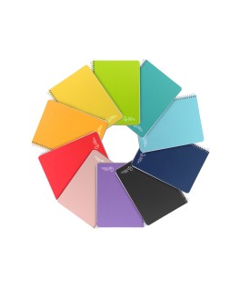 Cuaderno espiral liderpapel a5 witty tapa dura 80h 90gr cuadro 4mm con margen colores surtidos