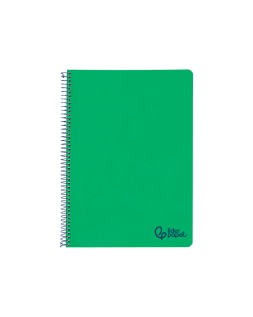 Cuaderno espiral liderpapel a4 wonder tapa plastico 80h 90gr rayado horizontal con margen color verde oscuro