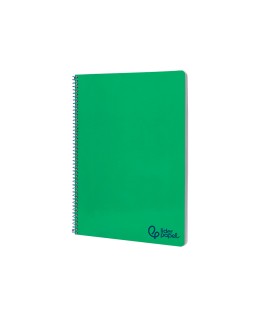 Cuaderno espiral liderpapel a4 wonder tapa plastico 80h 90gr rayado horizontal con margen color verde oscuro