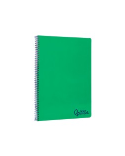 Cuaderno espiral liderpapel a4 wonder tapa plastico 80h 90gr rayado horizontal con margen color verde oscuro