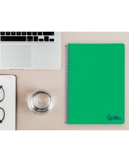 Cuaderno espiral liderpapel a4 wonder tapa plastico 80h 90gr rayado horizontal con margen color verde oscuro