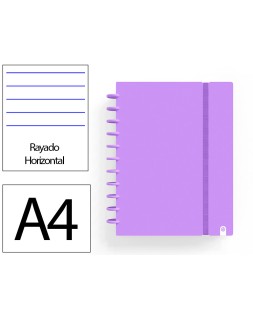 Cuaderno ingeniox foam a4 80h rayado horizontal violeta