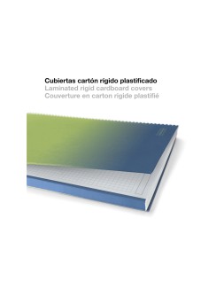 Cuaderno espiral miquelrius din a4 80 hojas cuadro 5 mm 90 gr gradient azul/limon