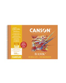 Bloc dibujo basik din a4+ espiral 23 x 32.5 cm 20 hojas microperforado