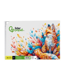 Bloc dibujo liderpapel escolar espiral 230x325mm 20 hojas 90 gr/m2 con recuadro
