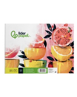 Bloc dibujo liderpapel artistico frutal espiral 230x325 mm 20 hojas 130g/m2 sin recuadro perforado