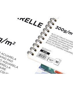 Bloc dibujo liderpapel acuarela espiral 297x210mm 10 hojas 300g/m2 sin recuadro