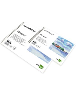 Bloc dibujo liderpapel acuarela espiral 297x210mm 10 hojas 300g/m2 sin recuadro