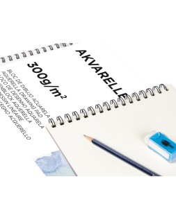 Bloc dibujo liderpapel acuarela espiral 297x420mm 10 hojas 300g/m2 sin recuadro