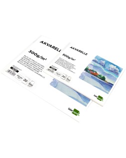 Bloc dibujo liderpapel acuarela encolado 210x297mm 20 hojas 300g/m2 sin recuadro