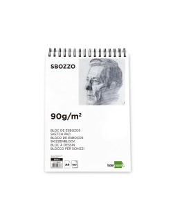 Bloc dibujo liderpapel esbozos espiral din a4 210x297mm 100 hojas 90 g sin recuadro