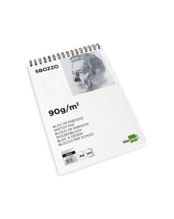 Bloc dibujo liderpapel esbozos espiral din a4 210x297mm 100 hojas 90 g sin recuadro