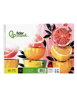 Bloc dibujo liderpapel artistico espiral 230x325mm 20 hojas 130g/m2 sin recuadro sin microperforado