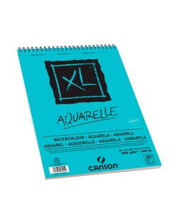 Bloc dibujo acuarela canson xl aquarelle grano fino din a4 microperforado espiral 21x29,7 cm 30 hojas 300 gr/m2
