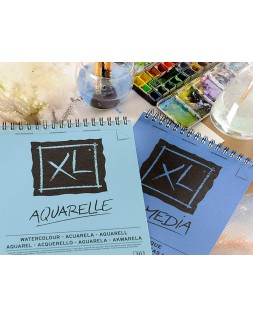 Bloc dibujo acuarela canson xl aquarelle grano fino din a4 microperforado espiral 21x29,7 cm 30 hojas 300 gr/m2
