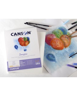 Bloc dibujo multitecnicas canson imagine din a4 encolado liso 21x29,7 cm 50 hojas 200 gr/m2