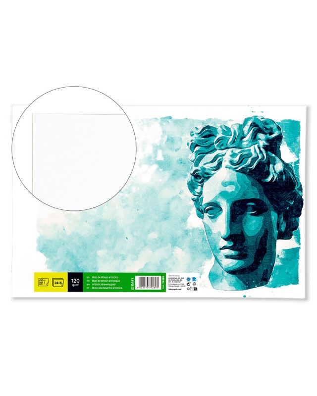 Bloc dibujo liderpapel artistico encolado 297x420 mm 30 hojas 120g/m2 sin recuadro