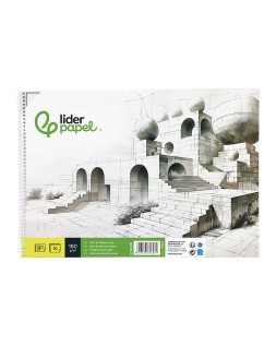 Bloc dibujo liderpapel lineal espiral 230x325mm 20 hojas 180 gr/m2 con recuadro perforado