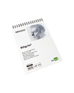 Bloc dibujo liderpapel esbozos espiral a5 148x210 mm 100 hojas 90 g sin recuadro
