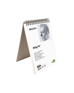 Bloc dibujo liderpapel esbozos espiral a5 148x210 mm 100 hojas 90 g sin recuadro
