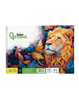 Bloc dibujo liderpapel lineal espiral 460x325 mm 20 hojas 180 gr/m2 con recuadro perforado