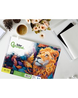 Bloc dibujo liderpapel lineal espiral 460x325 mm 20 hojas 180 gr/m2 con recuadro perforado