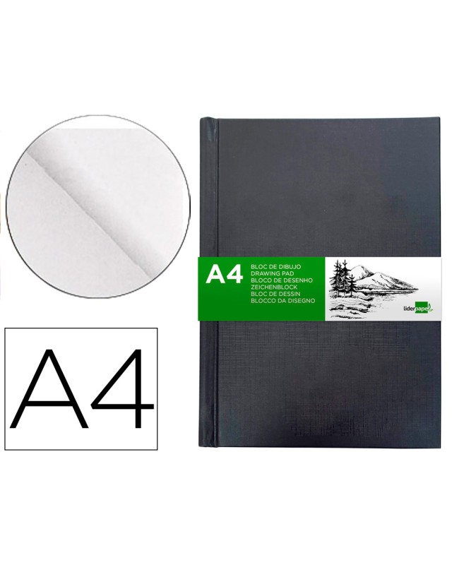 Bloc dibujo liderpapel esbozos encuadernado din a4 210x297 mm 100 hojas 100 g