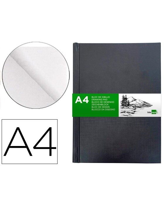 Bloc dibujo liderpapel esbozos encuadernado din a4 210x297 mm 100 hojas 100 g