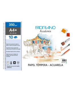 Bloc dibujo acuarela sadipal fabriano espiral din a4+ 10 hojas 350 g/m2 grano suave