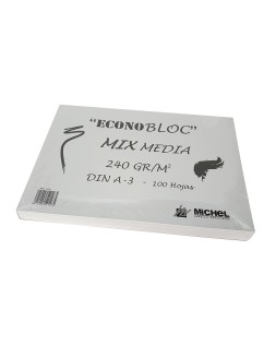 Bloc dibujo multitecnicas michel econobloc mix media din a3 encolado 100 hojas 240 gr 297x420 mm