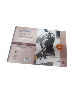 Bloc dibujo tecnica secas michel espiral din rtecon papel cristal intercalado 20 hojas gr/m2 297x420 mm