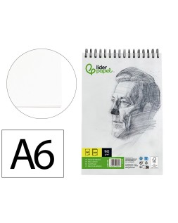 Bloc dibujo liderpapel esbozos espiral din a6 105x148mm 100 hojas 90 g sin recuadro