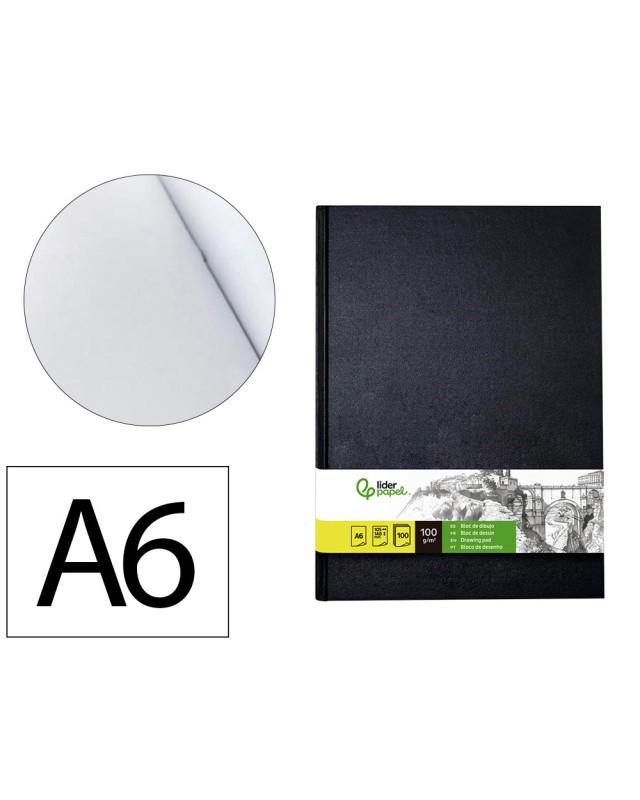 Bloc dibujo liderpapel esbozos encuadernado din a6 148x105 mm 100 hojas 100 g