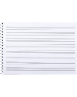 Bloc musica liderpapel pentagrama 3mm folio apaisado 20 hojas 100g/m2