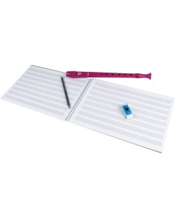 Bloc musica liderpapel pentagrama 3mm folio apaisado 20 hojas 100g/m2