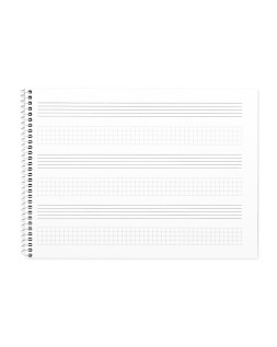 Bloc musica liderpapel combi pentagrama 3mm mas cuadricula de 4mm para anotaciones cuarto20 hojas 100g/m2