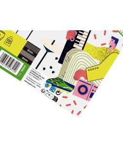 Bloc musica liderpapel combi pentagrama 3mm mas cuadricula de 4mm para anotaciones cuarto20 hojas 100g/m2