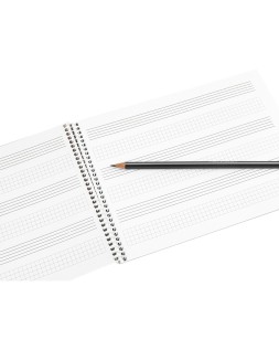 Bloc musica liderpapel combi pentagrama 3mm mas cuadricula de 4mm para anotaciones cuarto20 hojas 100g/m2