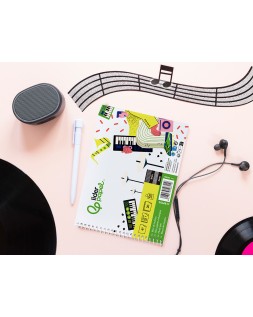 Bloc musica liderpapel combi pentagrama 3mm mas cuadricula de 4mm para anotaciones cuarto20 hojas 100g/m2