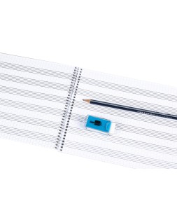 Bloc musica liderpapel combi pentagrama cuadriculado 2,5mm cuarto 20 hojas 100g/m2
